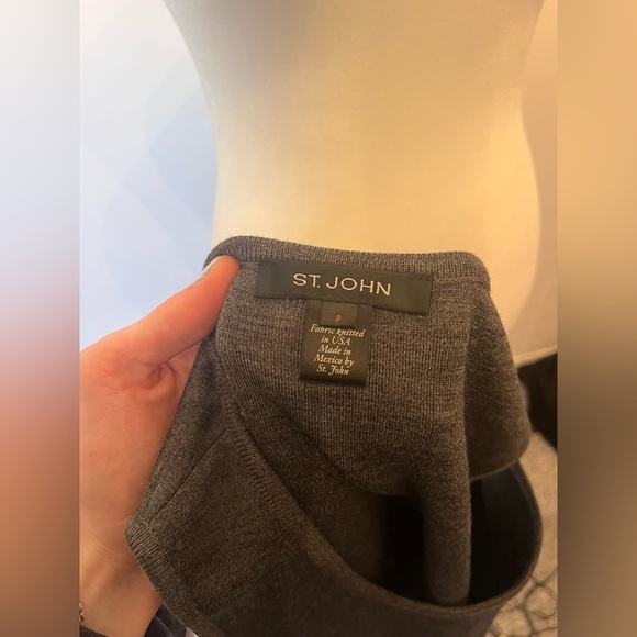 St. John Sleeveless Knit Tank Top Charcoal Gray Small - Picture 2 of 3